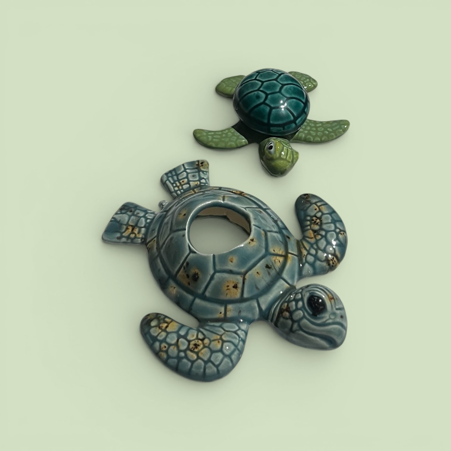 Ceramic Turtle Figurine Set