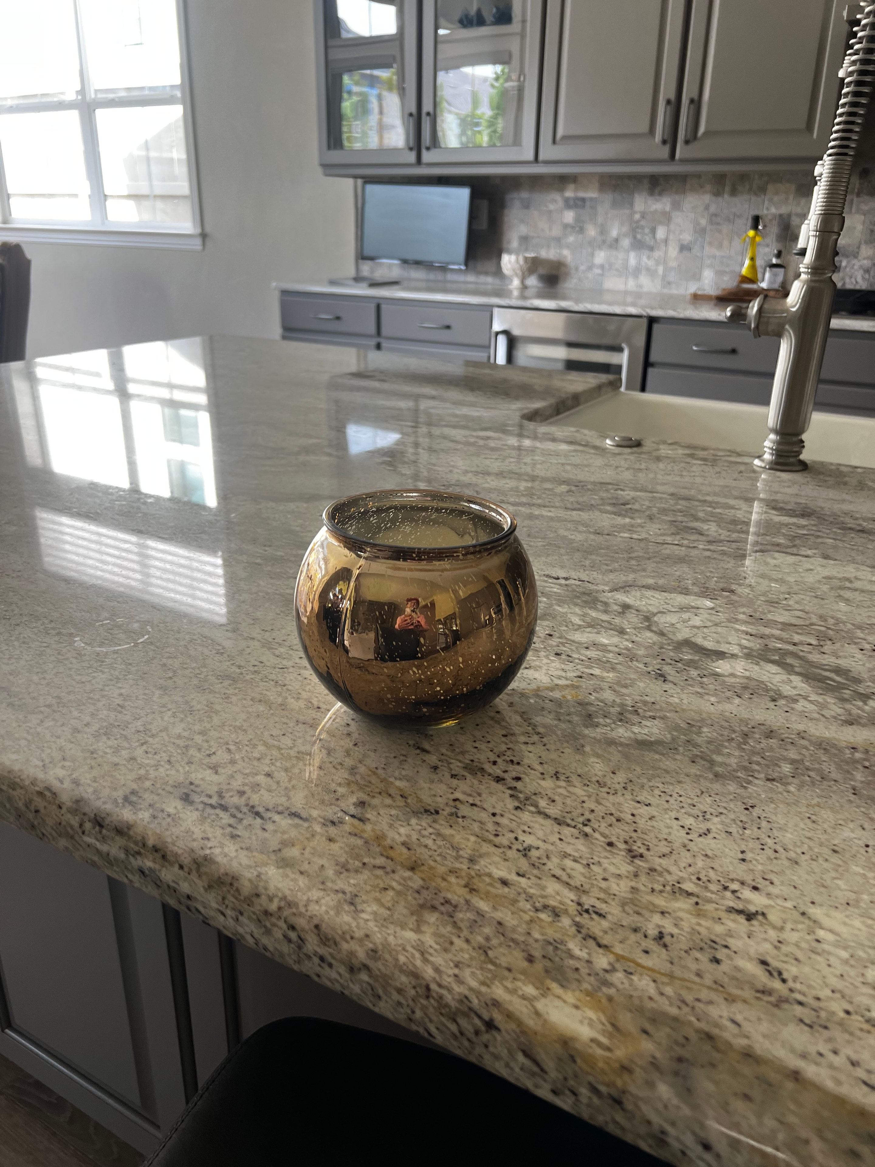Decorative Golden Glass Bowl