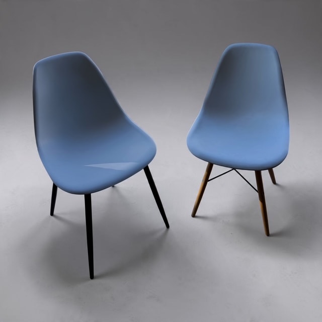 Set of 2 Herman Miller Eames Molded Plastic Side Chairs