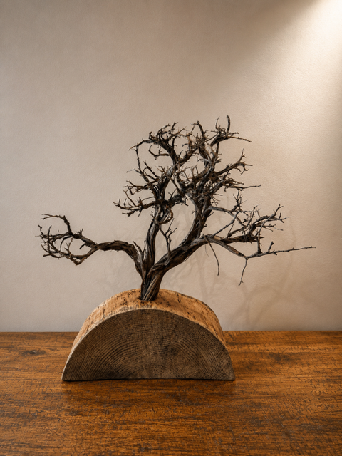 Original Artist Natural Manzanita and Log Base Sculpture