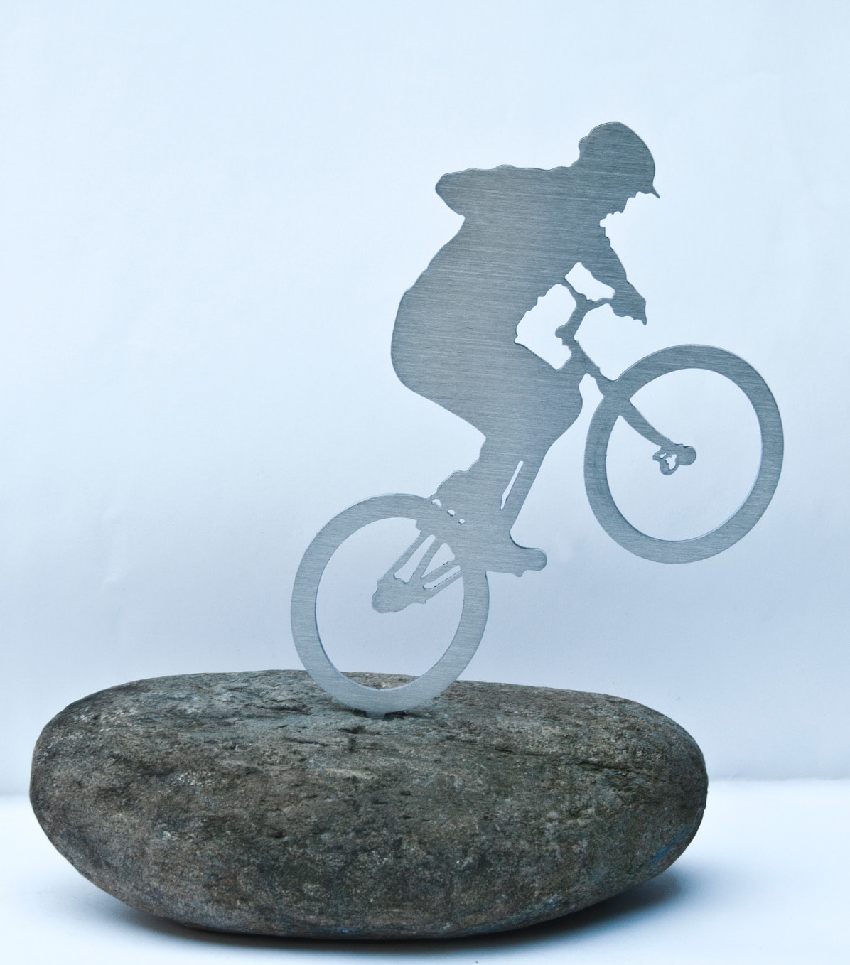 Metal Sports Silhouette Sculpture — Mountain Biker