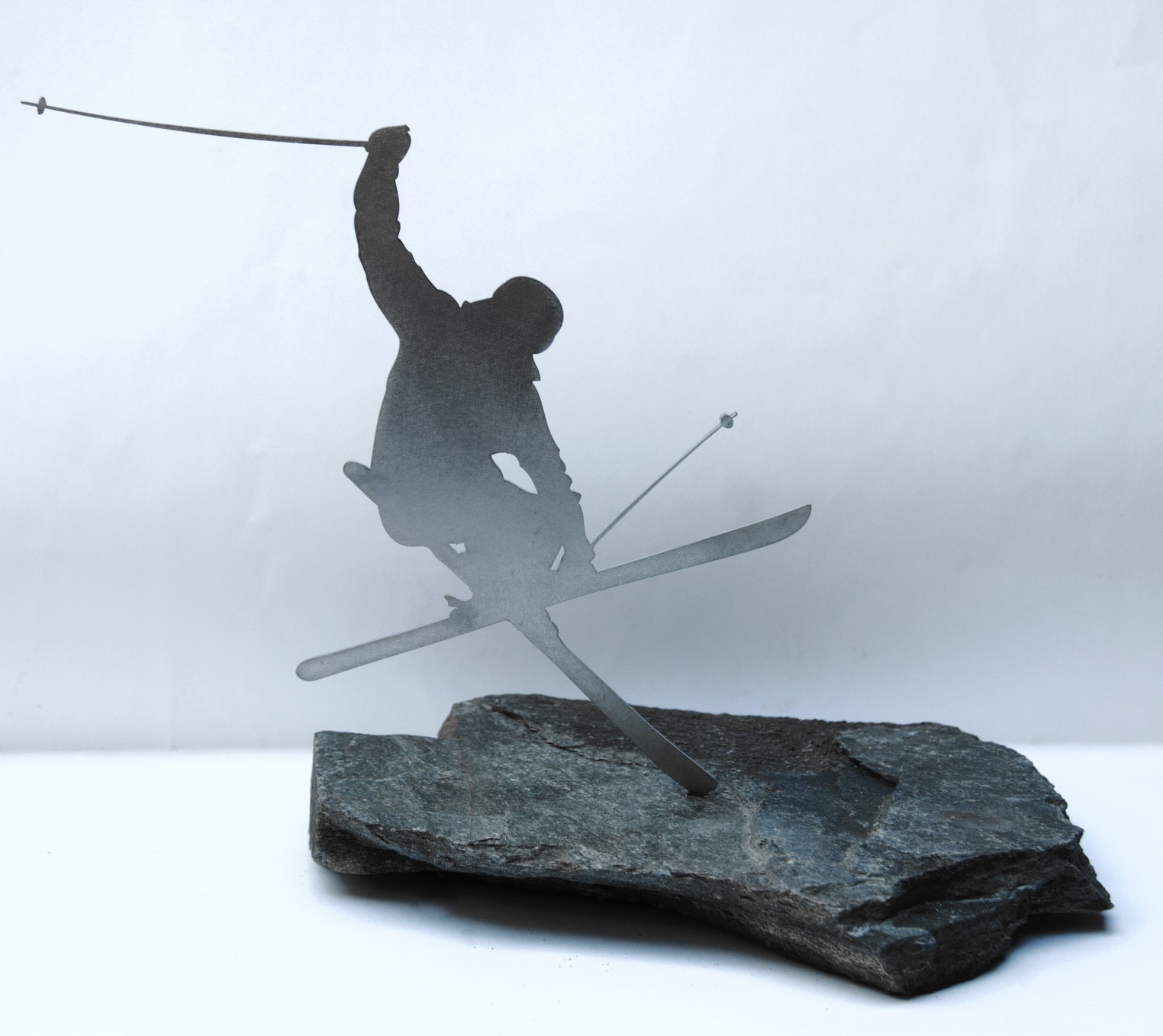 Metal Sports Silhouette Sculpture — Skier